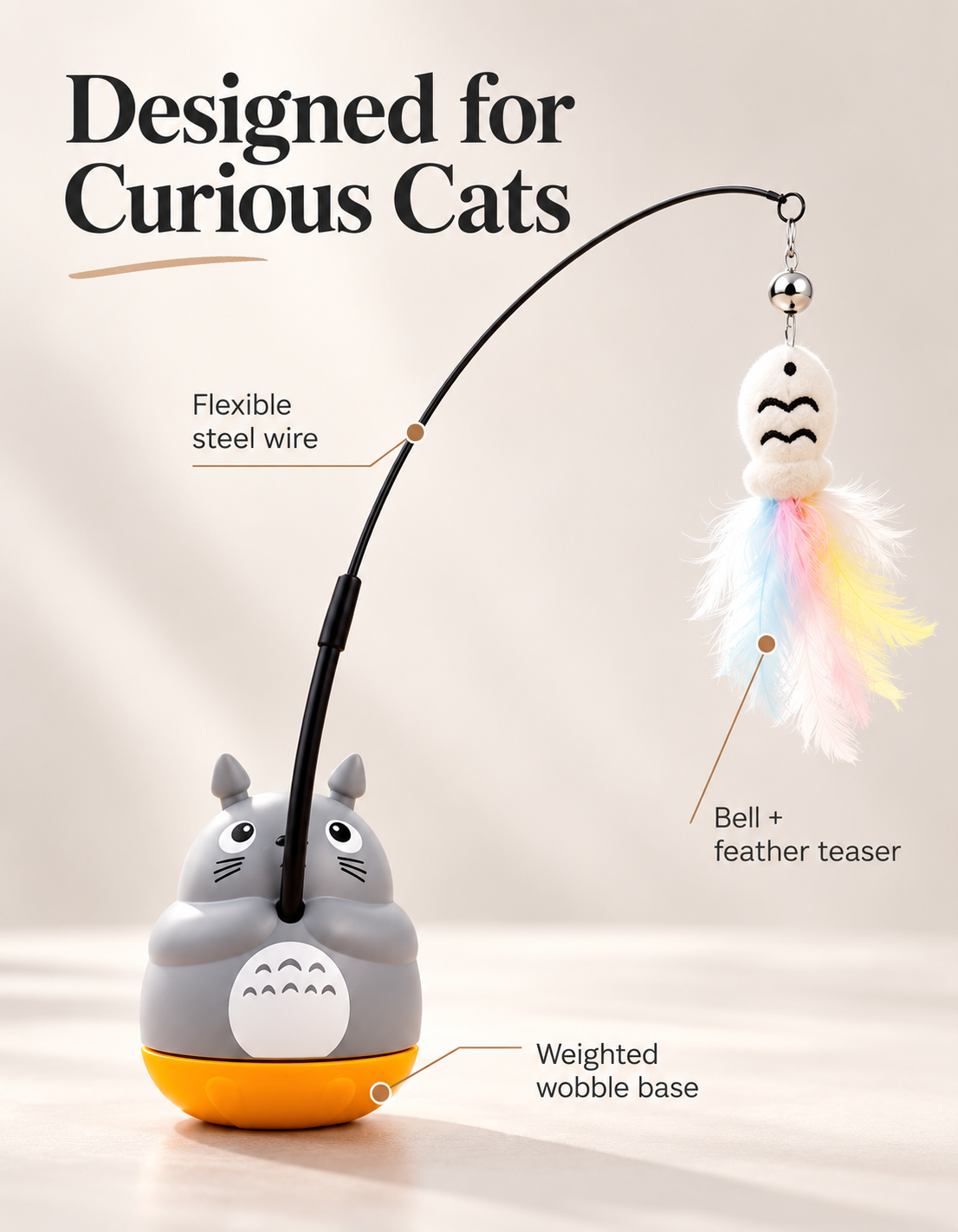 WhiskerSpin™ Rotating Cat Teaser Wand