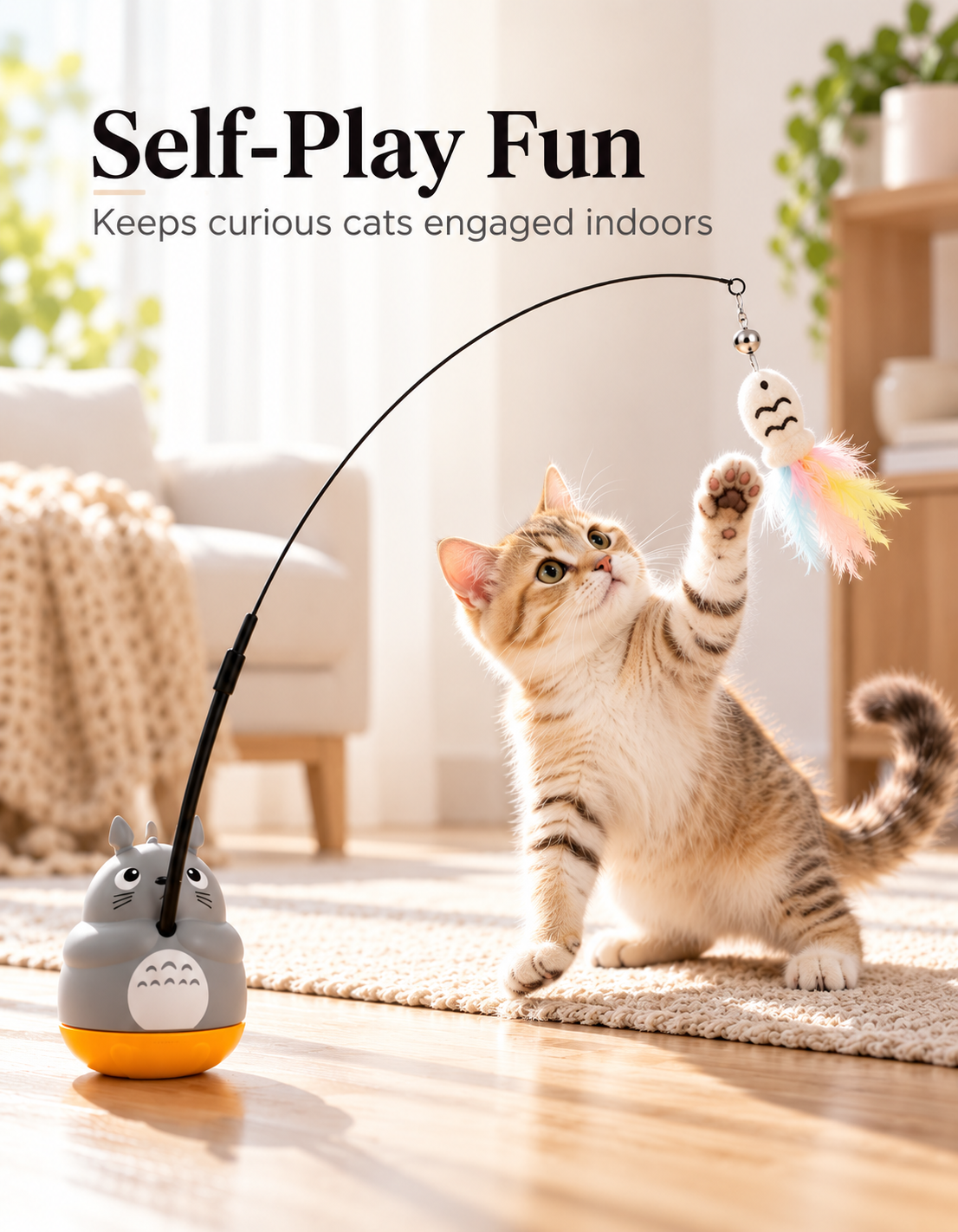WhiskerSpin™ Rotating Cat Teaser Wand