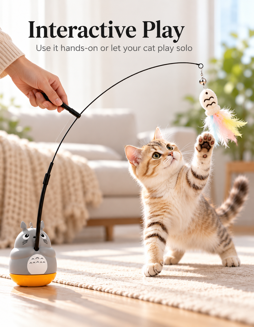 WhiskerSpin™ Rotating Cat Teaser Wand