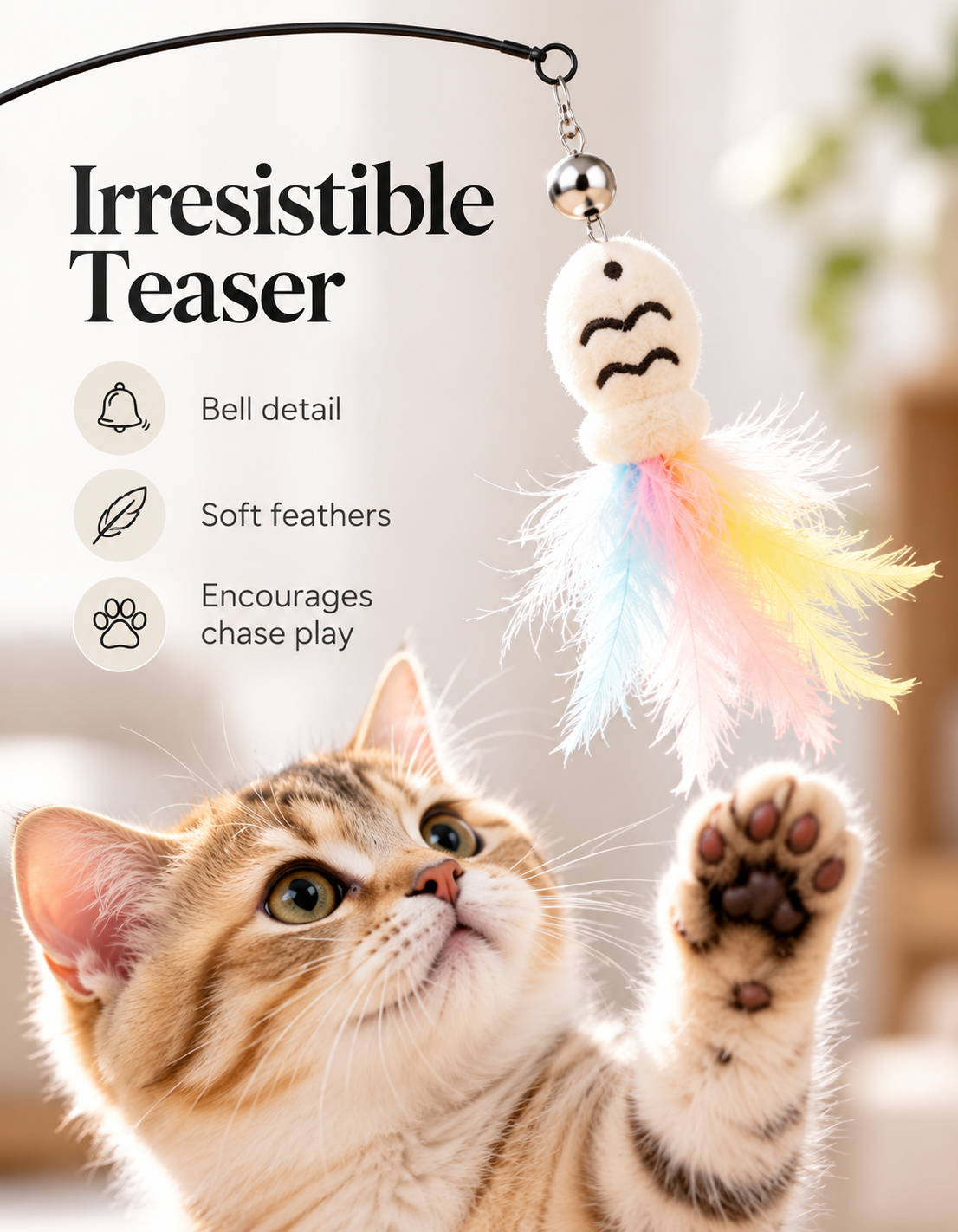 WhiskerSpin™ Rotating Cat Teaser Wand