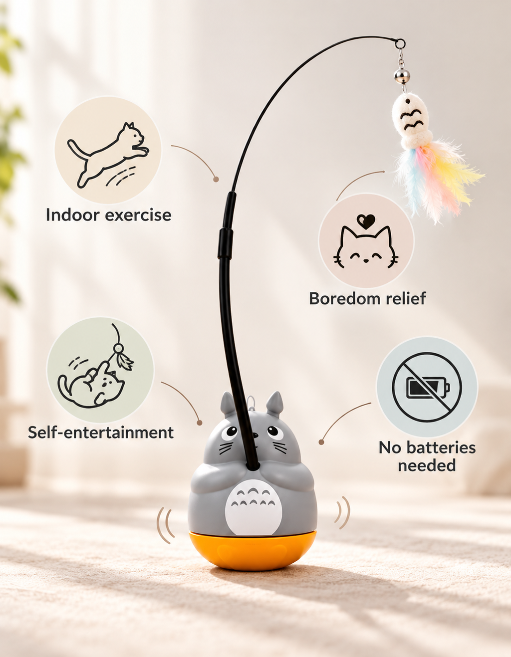 WhiskerSpin™ Rotating Cat Teaser Wand