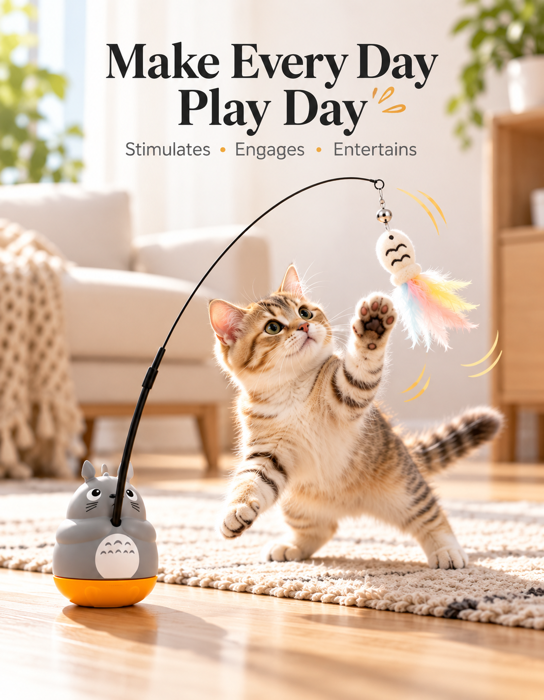 WhiskerSpin™ Rotating Cat Teaser Wand