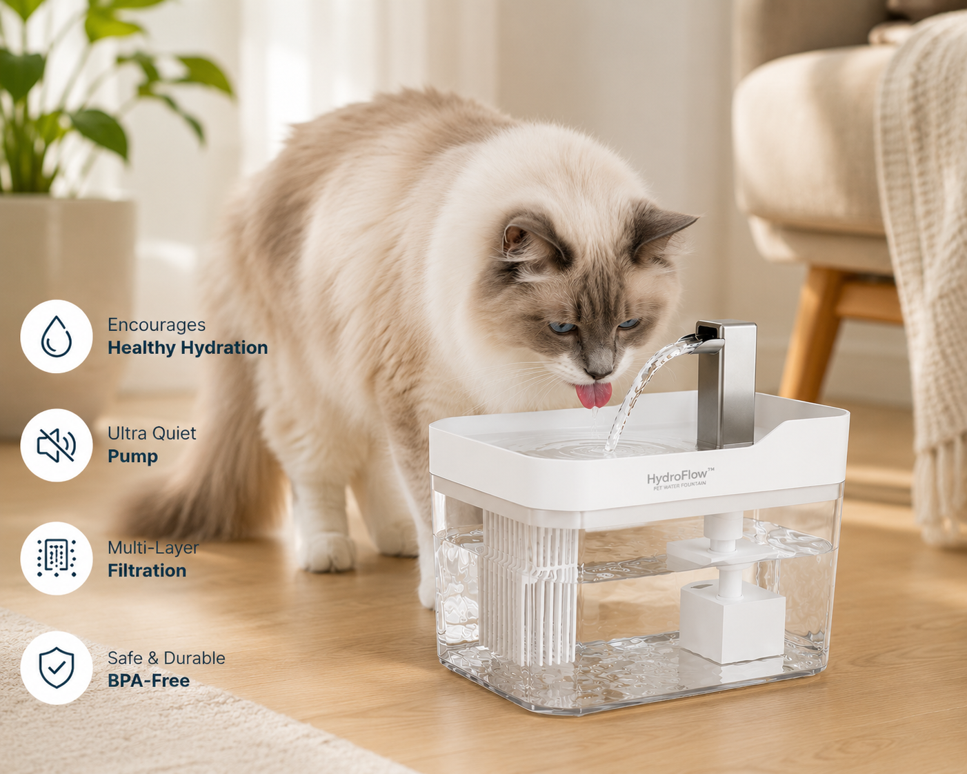 HydroFlow™ Pet Water Fountain